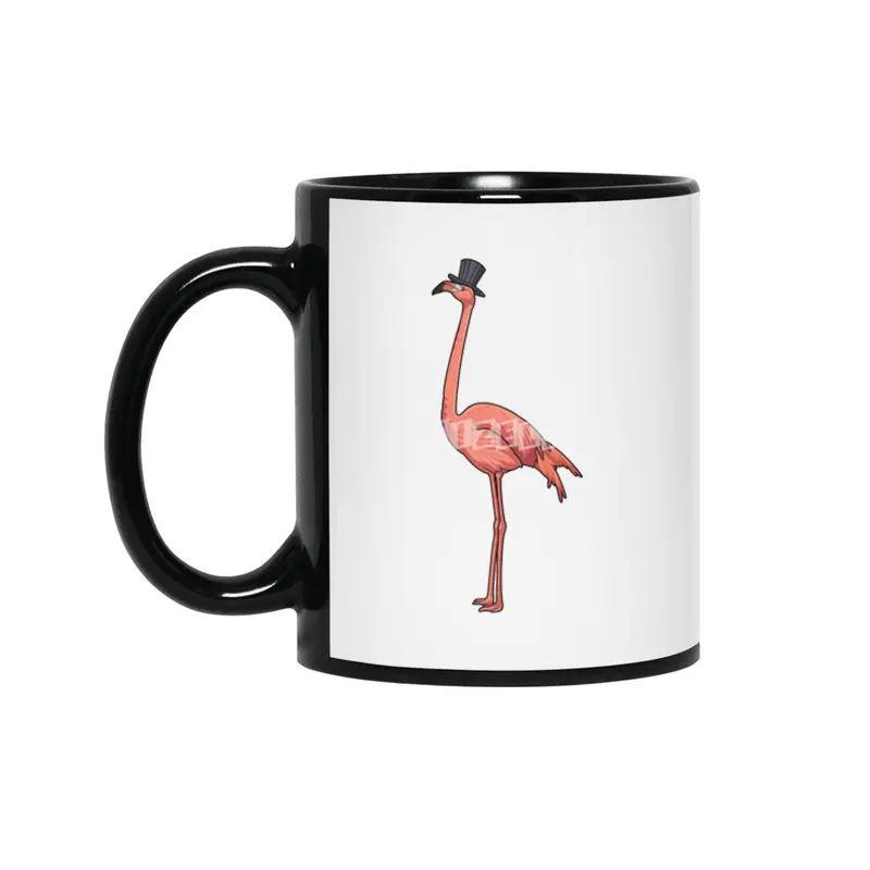 Flamingo with Hat Siyah Kupa