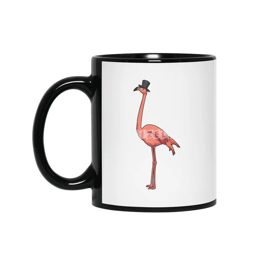 Flamingo with Hat Siyah Kupa