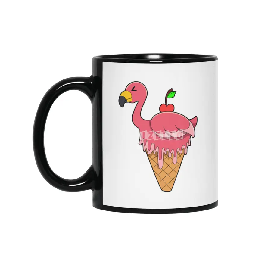Flamingo with Waffle ice cream & Apple Siyah Kupa