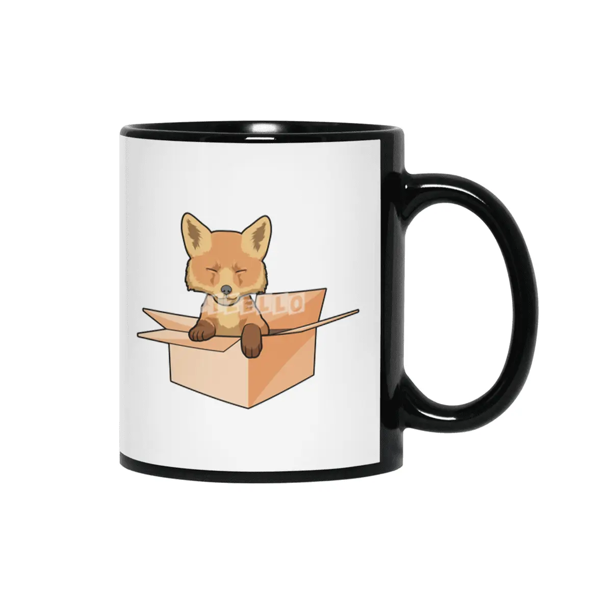 Fox as Baby in Box Siyah Kupa