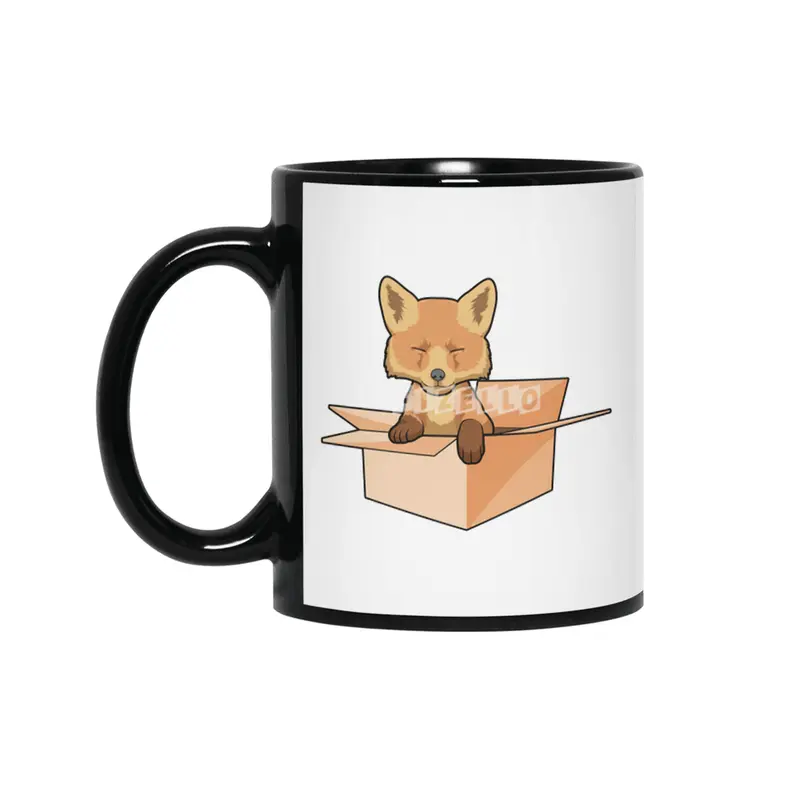Fox as Baby in Box Siyah Kupa