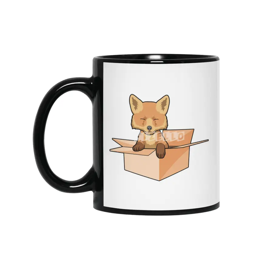 Fox as Baby in Box Siyah Kupa