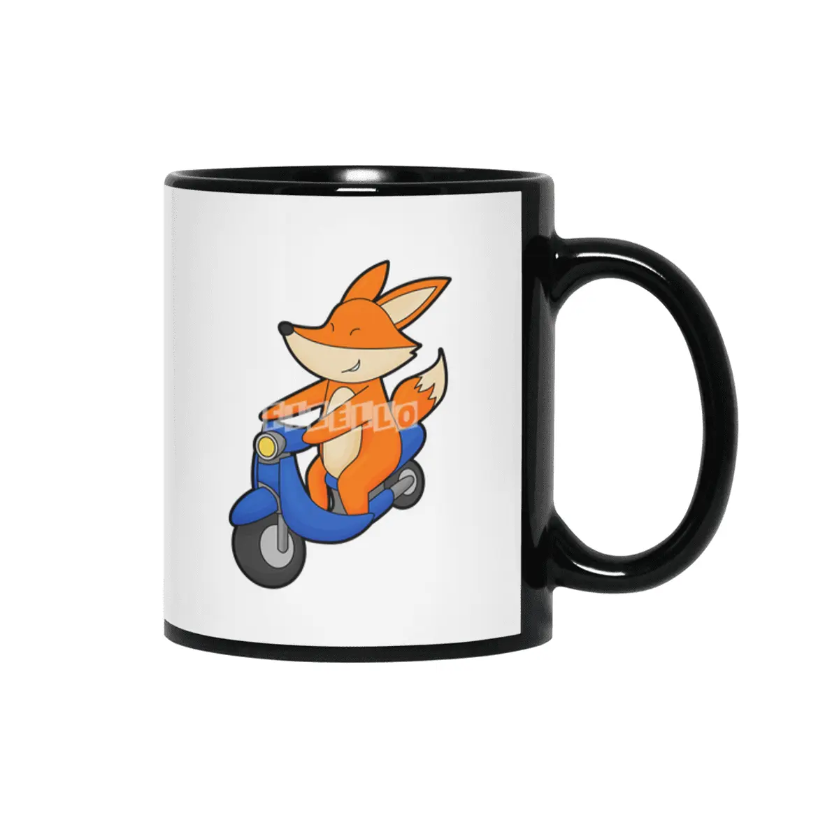 Fox as Biker with Scooter Siyah Kupa
