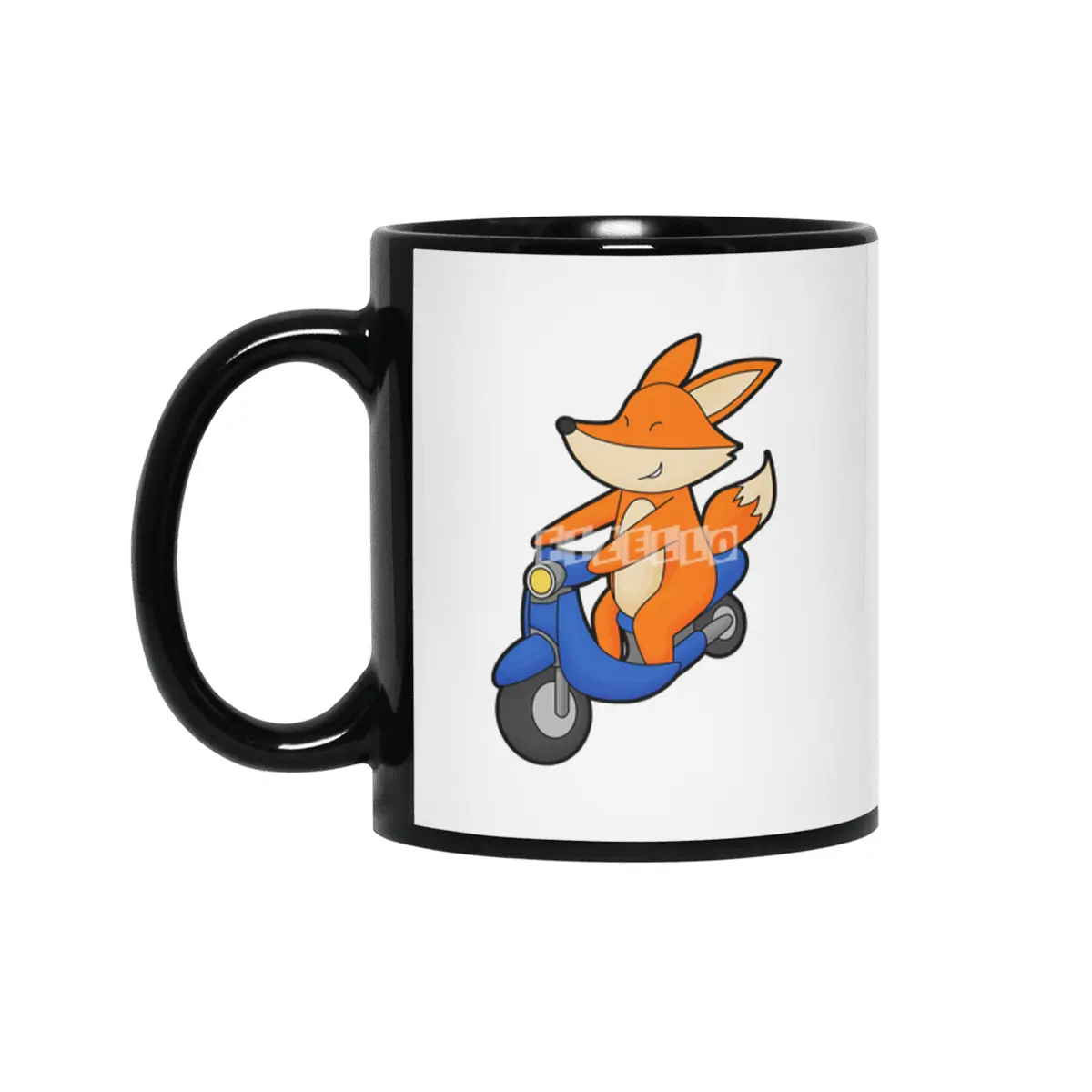 Fox as Biker with Scooter Siyah Kupa