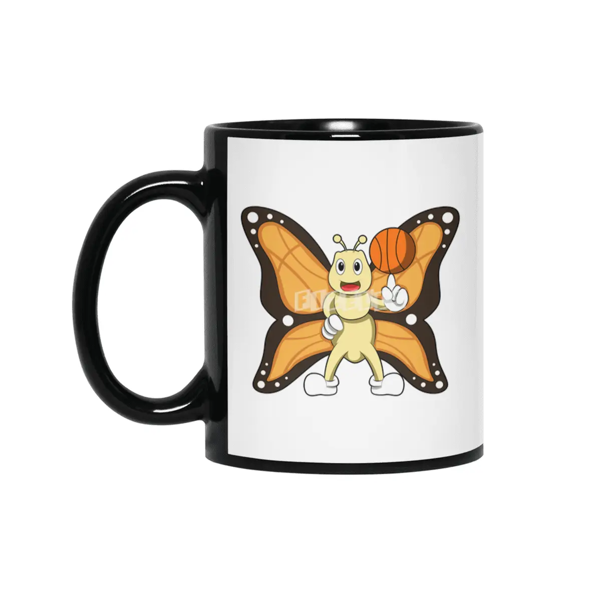 Butterfly as Sports with Basketball Siyah Kupa