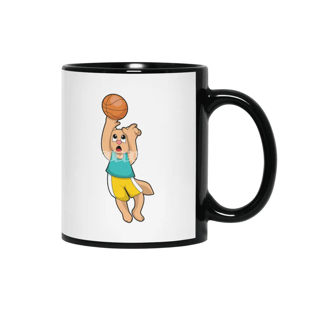 Cat at Basketball Sports Siyah Kupa