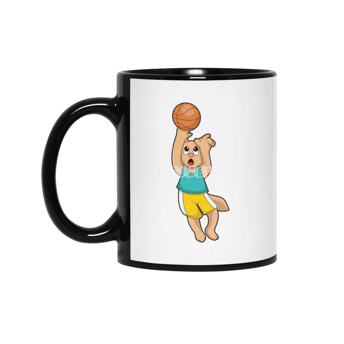 Cat at Basketball Sports Siyah Kupa