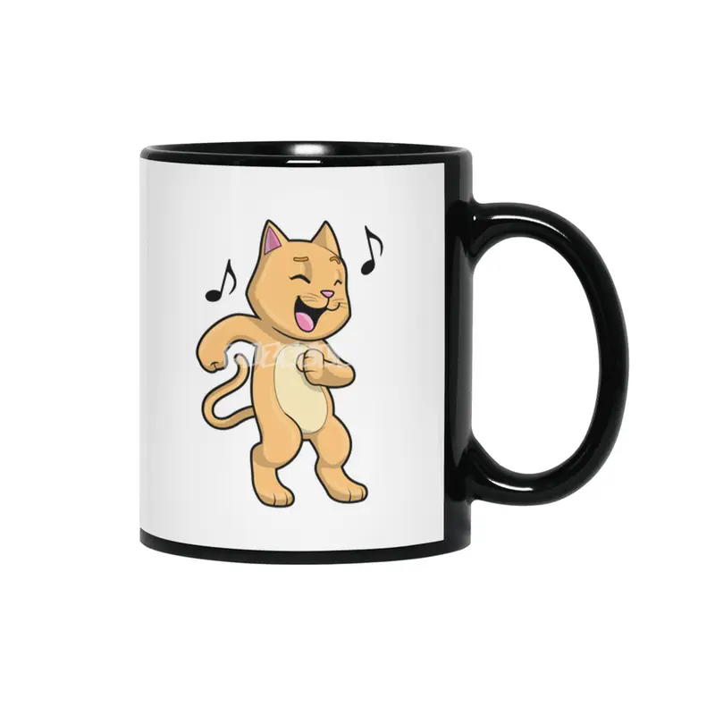 Cat Music Dance Siyah Kupa