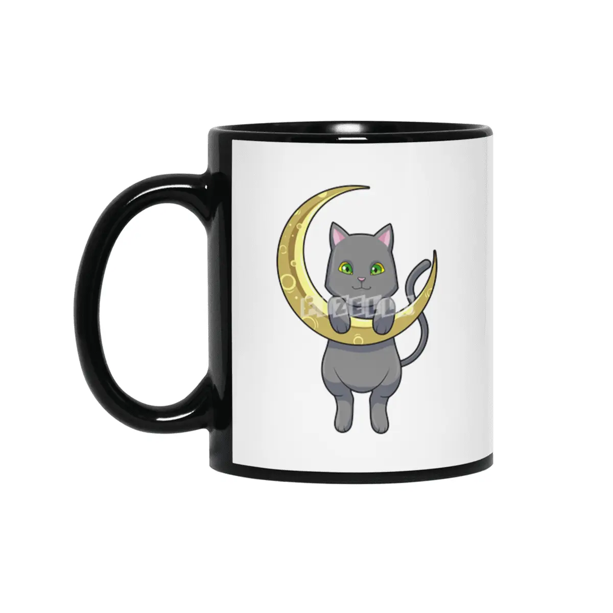 Cat Night Moon Siyah Kupa