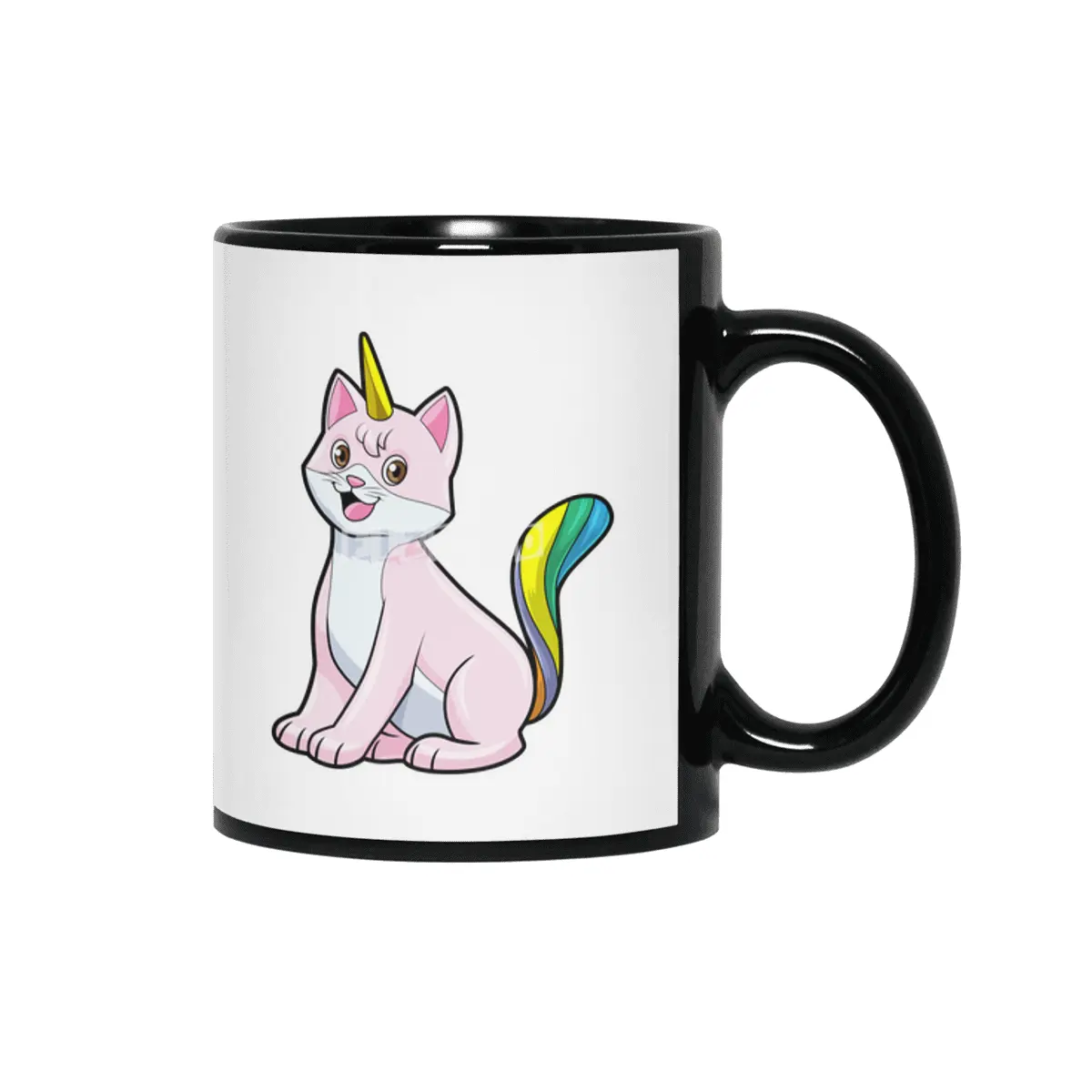 Cat Unicorn Siyah Kupa