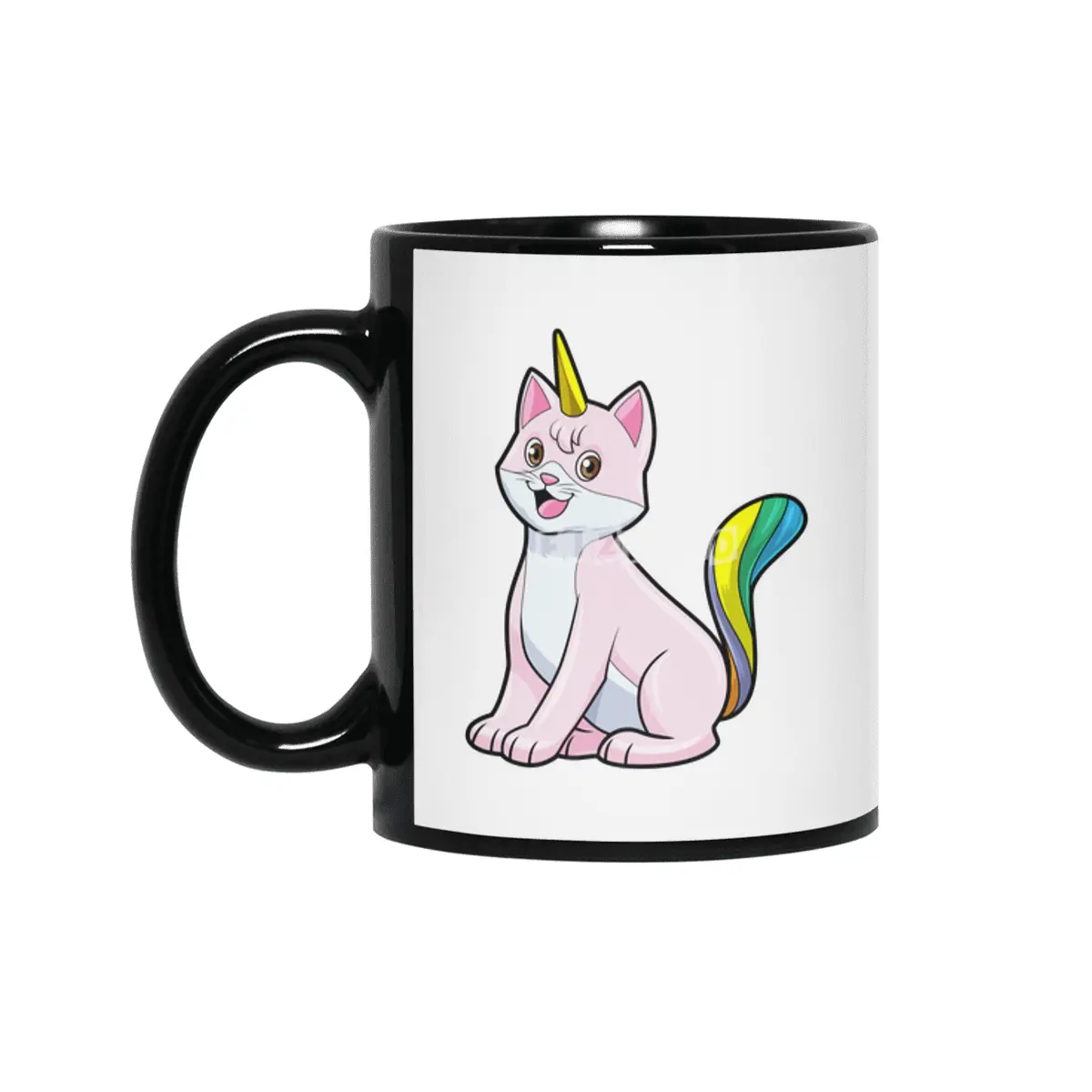 Cat Unicorn Siyah Kupa