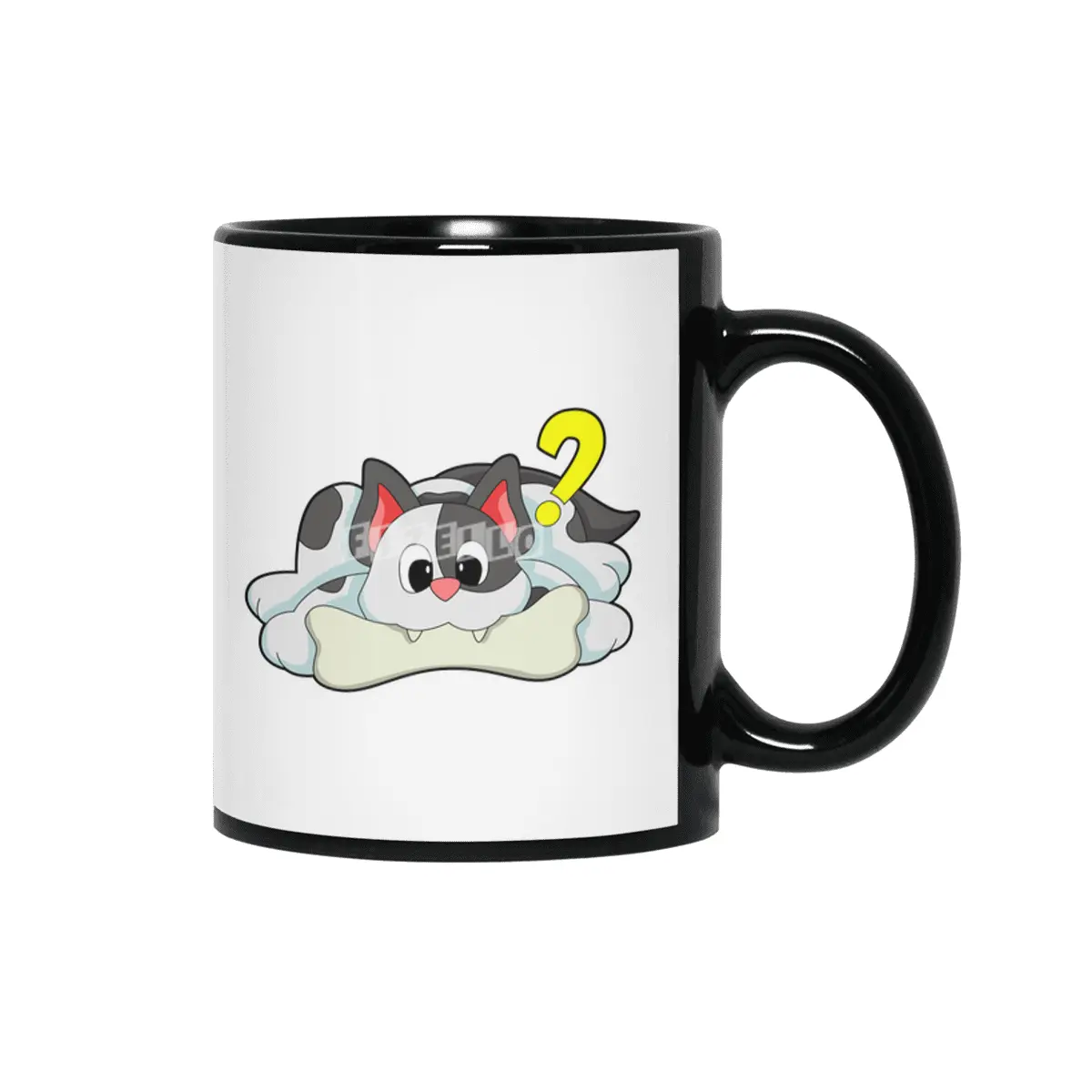 Cat with Bone Siyah Kupa