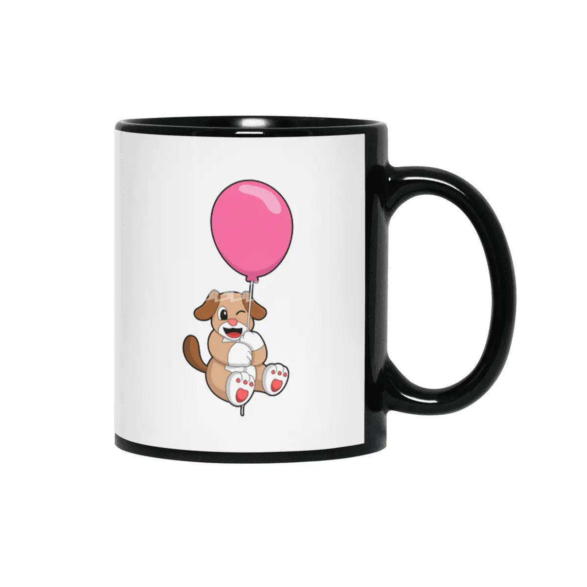 Dog with Balloon Siyah Kupa