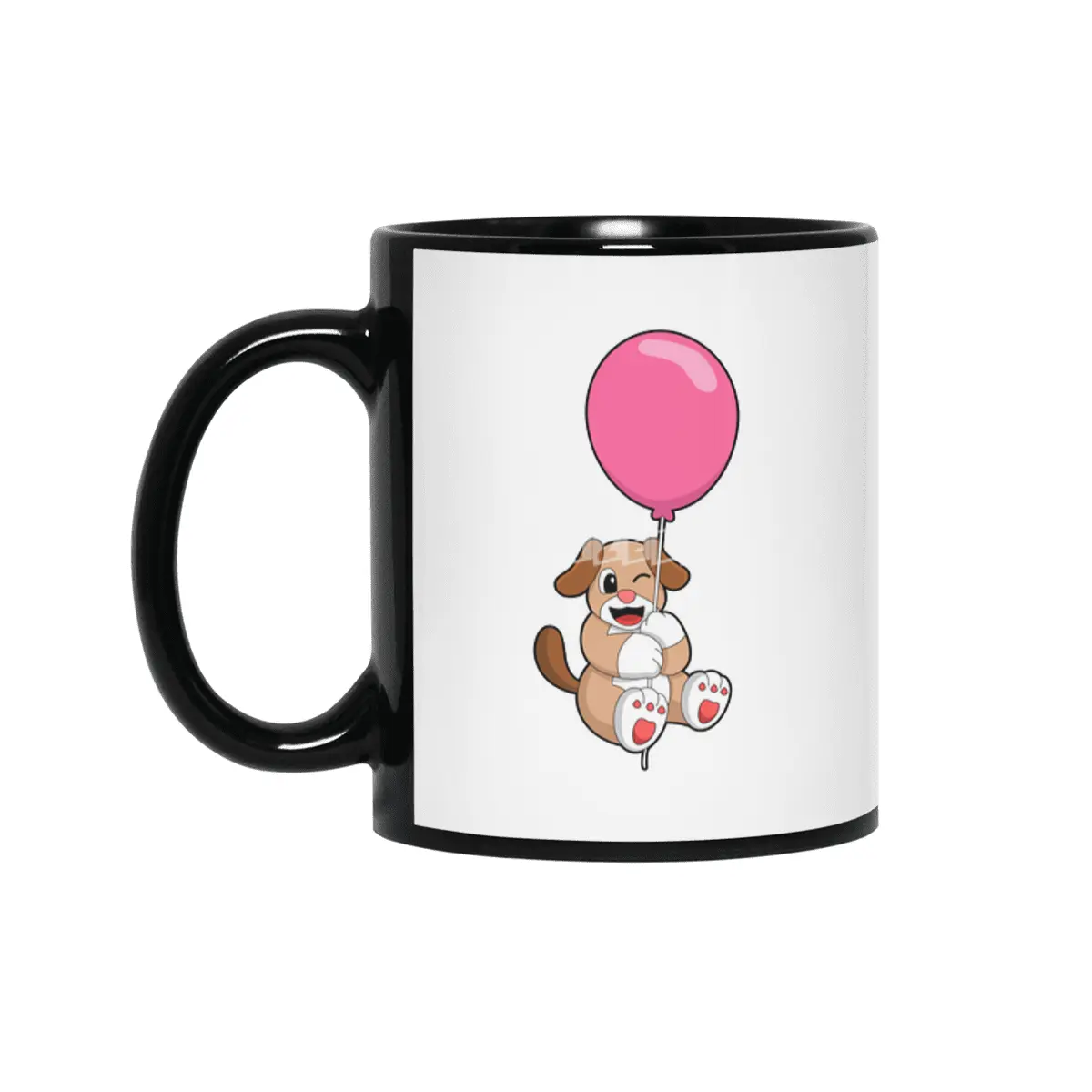 Dog with Balloon Siyah Kupa