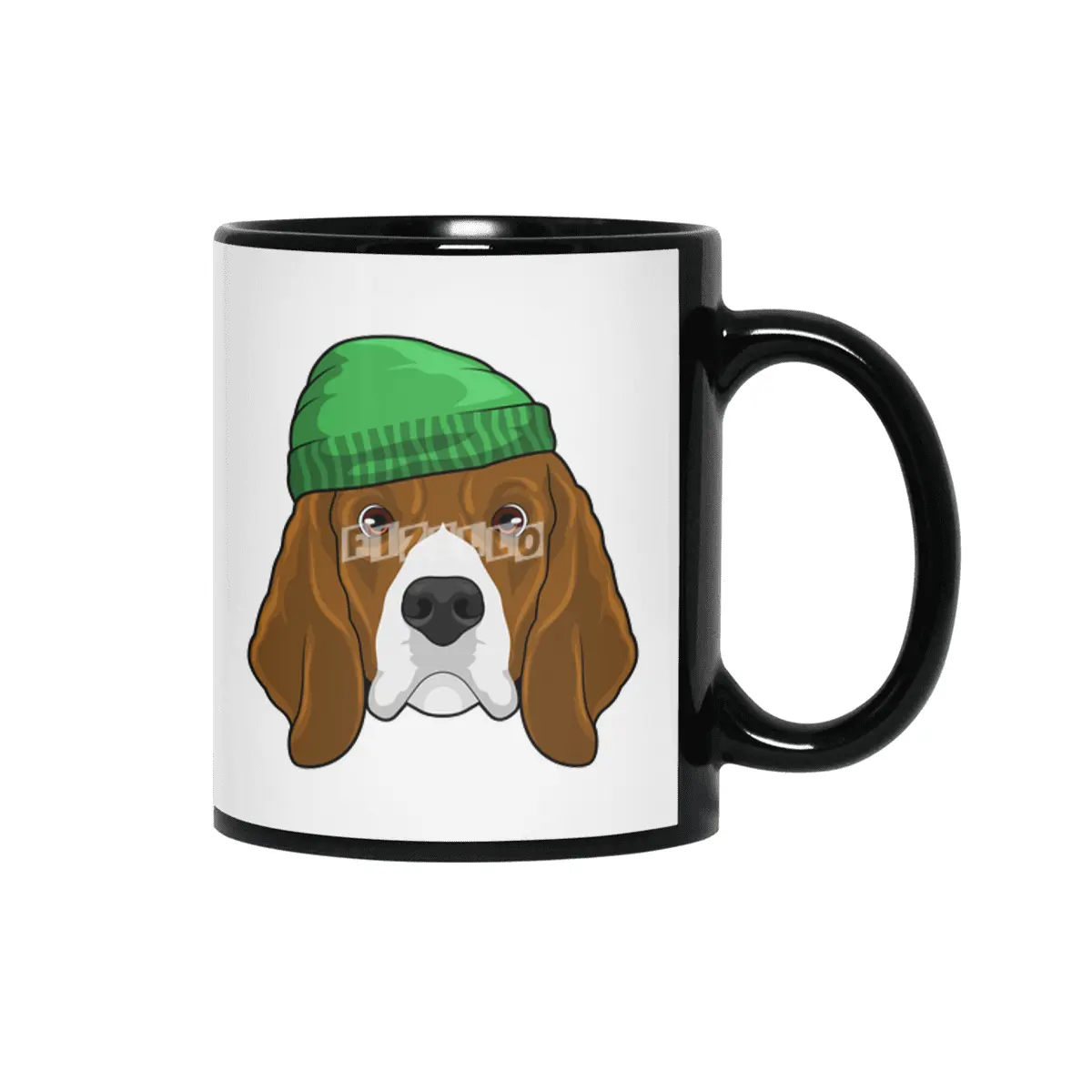 Dog with Beanie Siyah Kupa