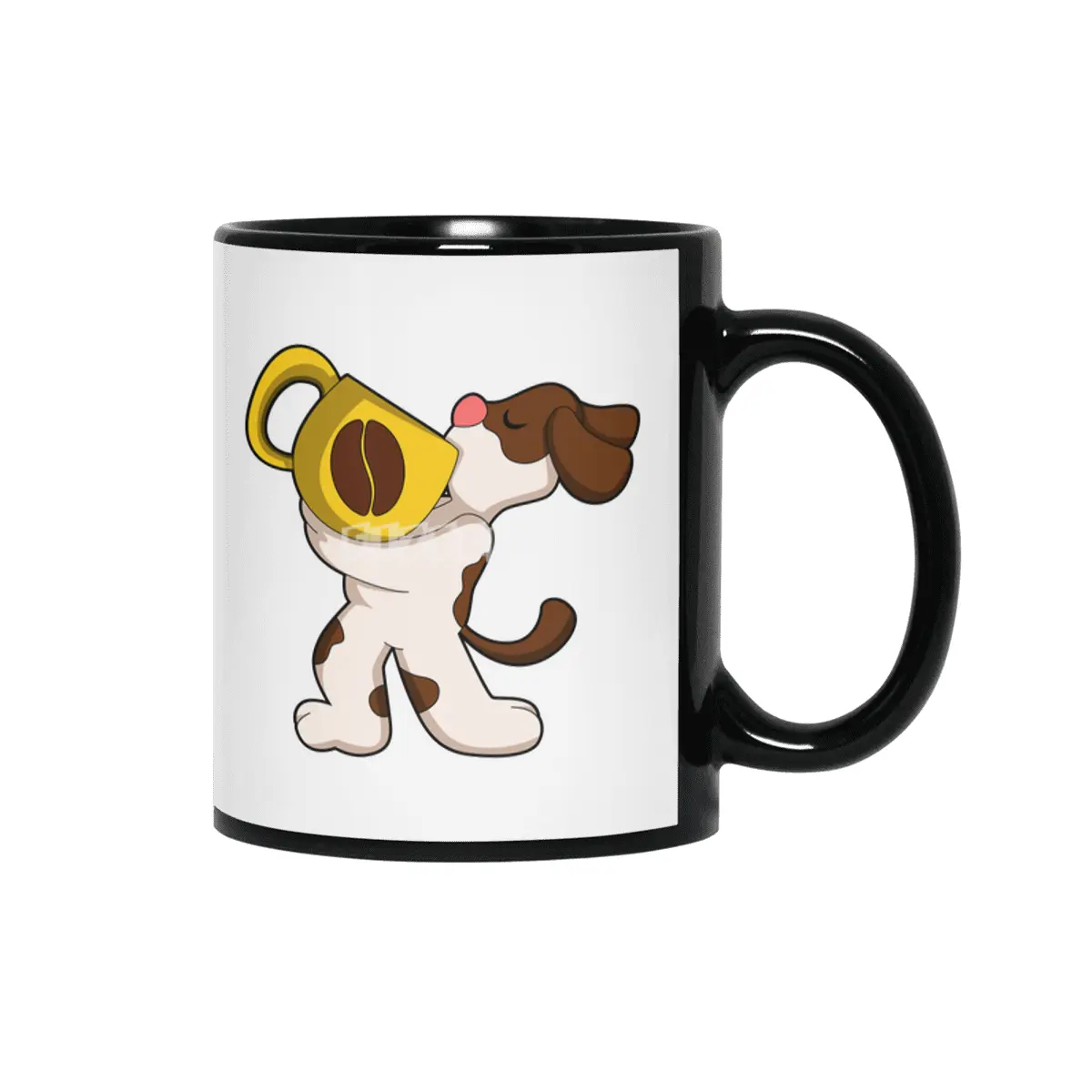 Dog with Cup of Coffee Siyah Kupa