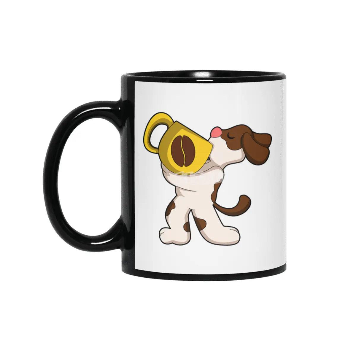 Dog with Cup of Coffee Siyah Kupa