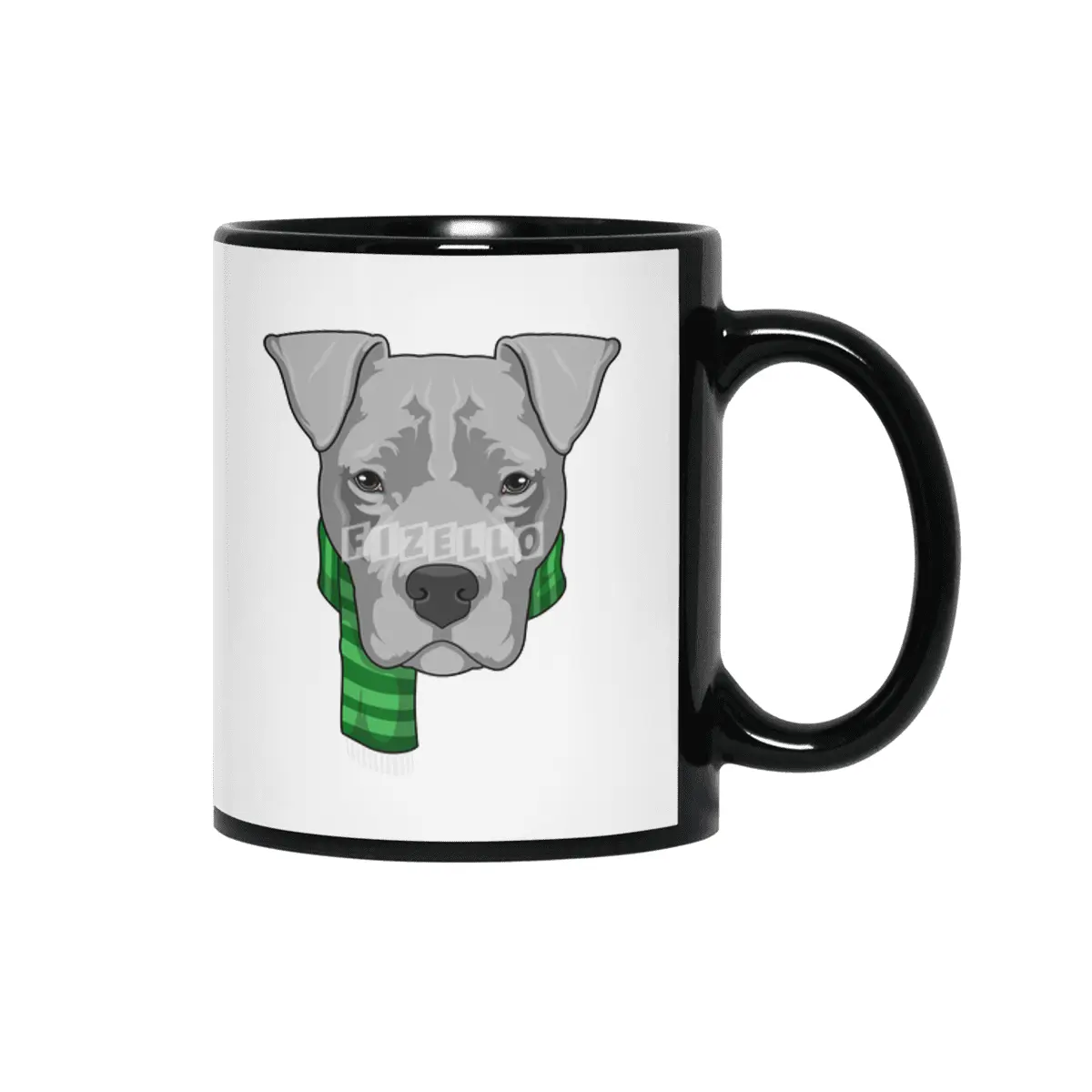 Dog with Scarf Siyah Kupa