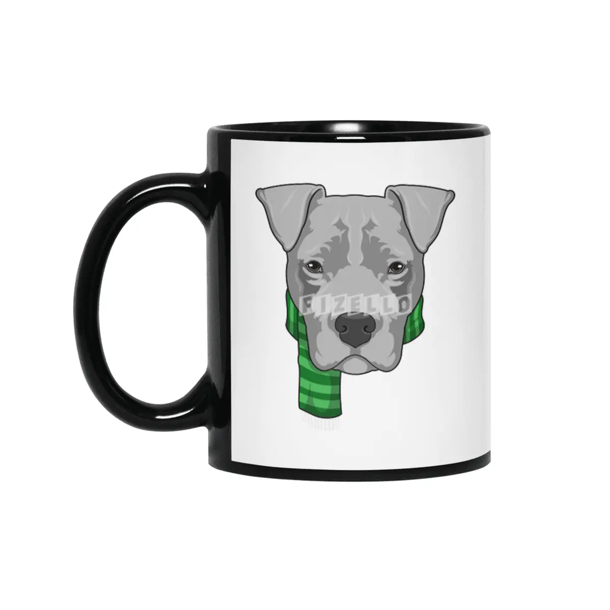 Dog with Scarf Siyah Kupa