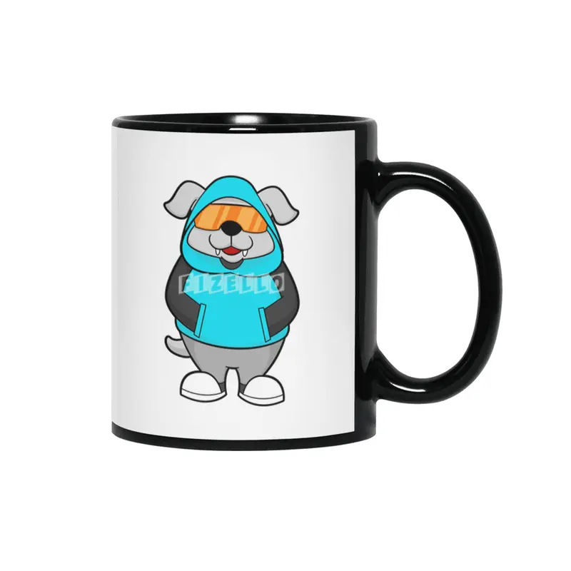 Dog with Sunglasses Siyah Kupa