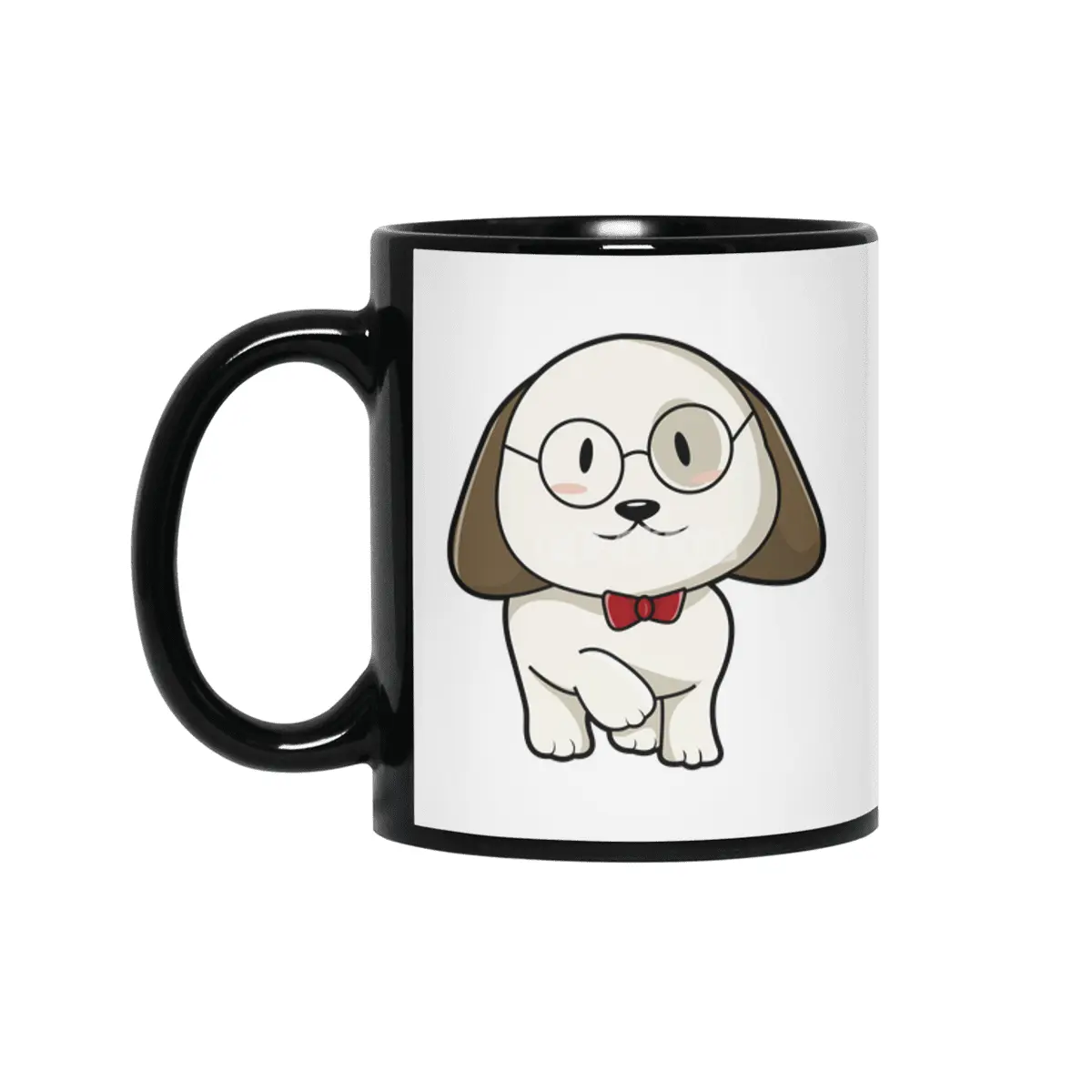 Dog with Tie & Glasses Siyah Kupa