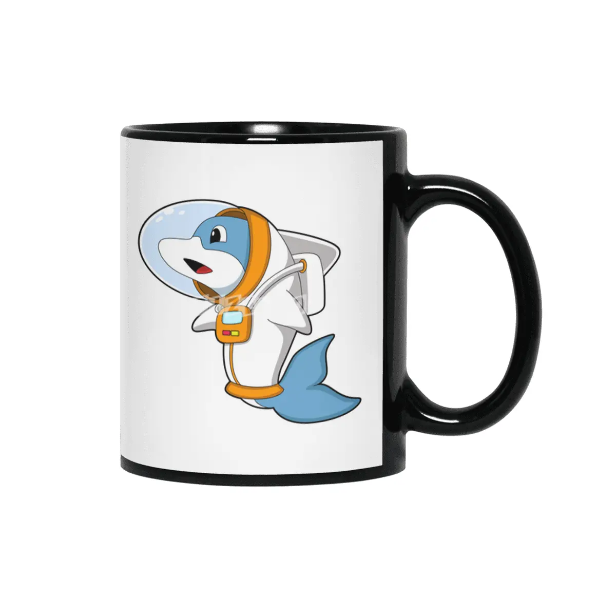 Dolphin as Astronaut with Costume Siyah Kupa