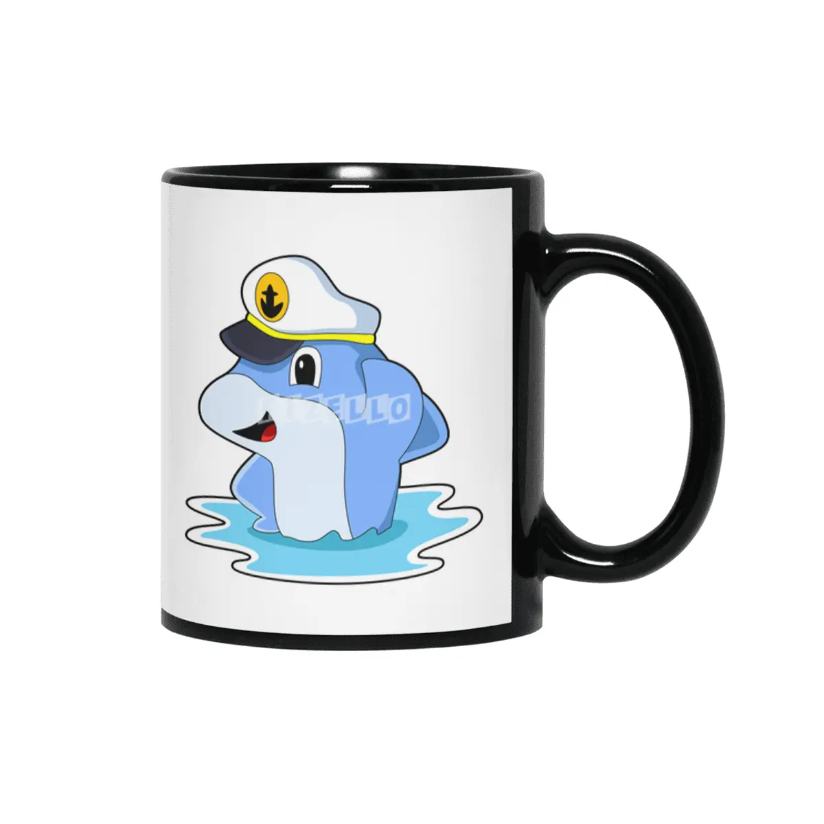 Dolphin as Captain with Hat Siyah Kupa