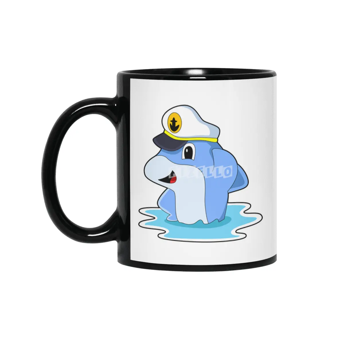 Dolphin as Captain with Hat Siyah Kupa