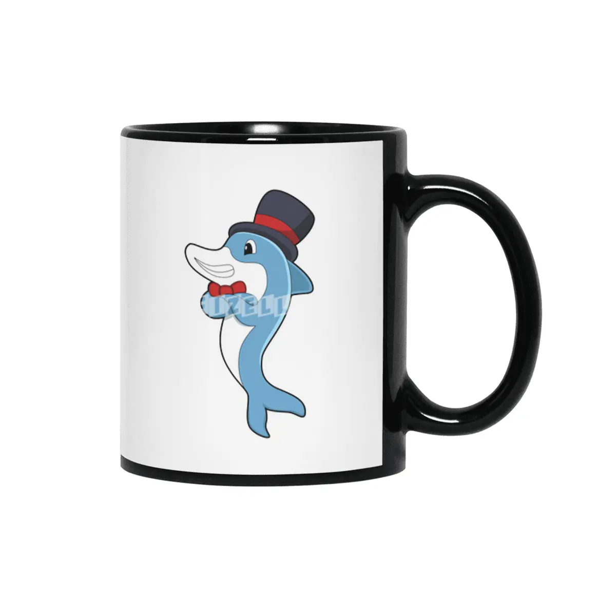 Dolphin as Gentleman with Hat Siyah Kupa