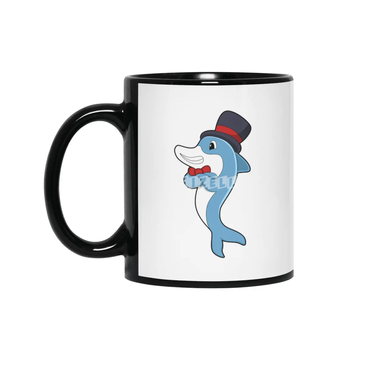 Dolphin as Gentleman with Hat Siyah Kupa
