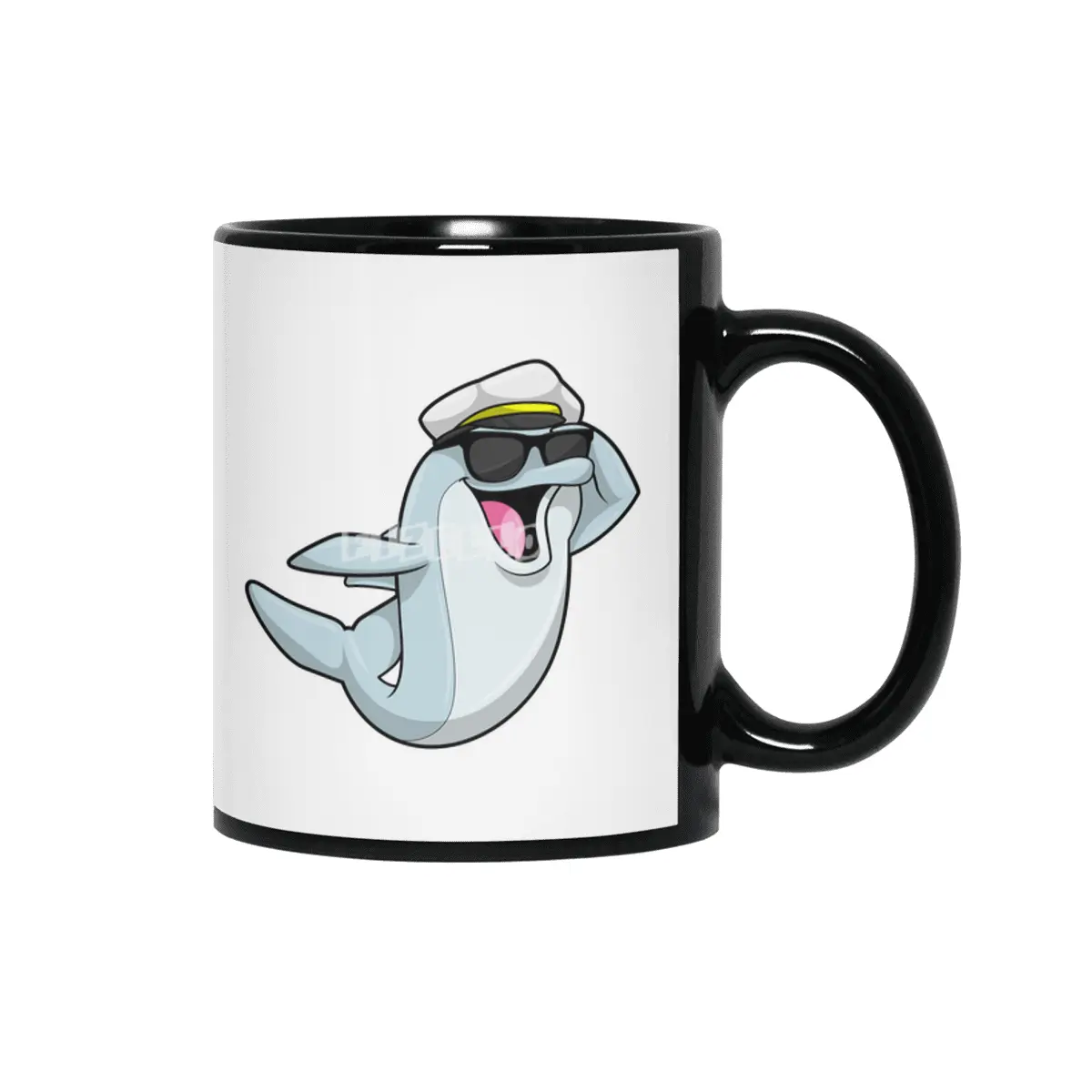 Dolphin as Policeman with Police hat Siyah Kupa