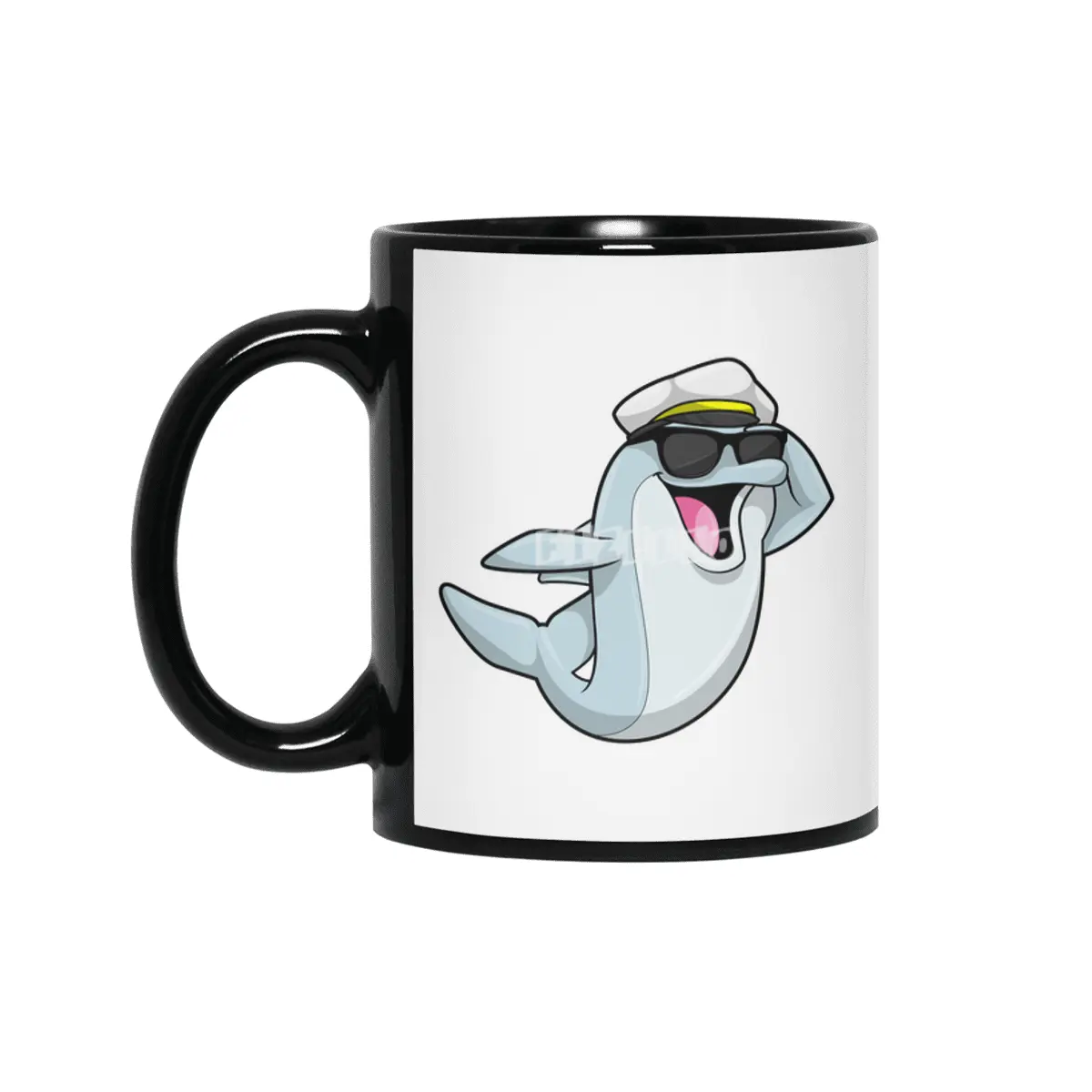 Dolphin as Policeman with Police hat Siyah Kupa