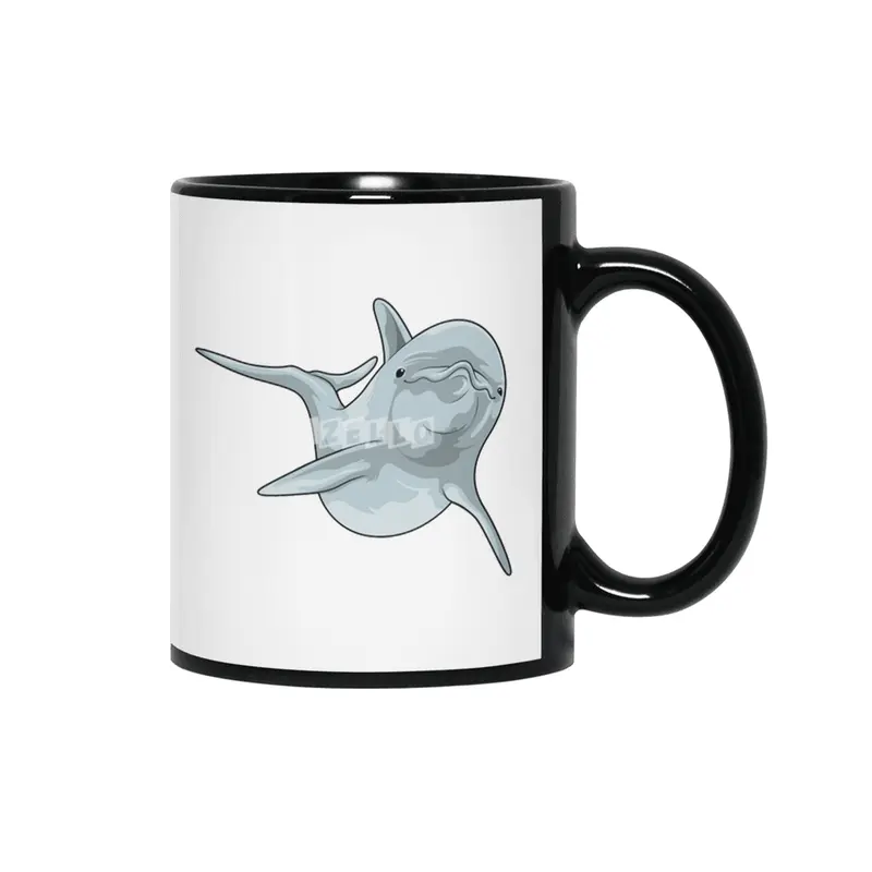 Dolphin at Swimming Siyah Kupa