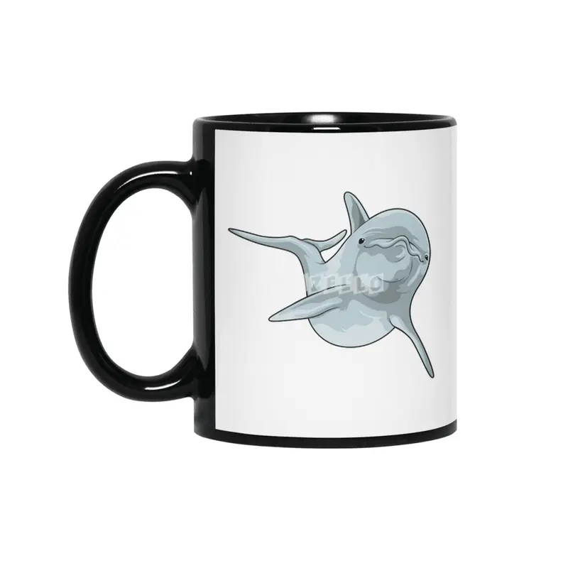 Dolphin at Swimming Siyah Kupa