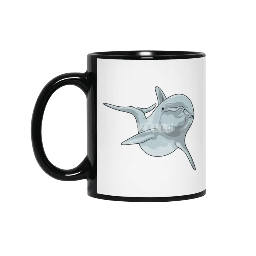 Dolphin at Swimming Siyah Kupa