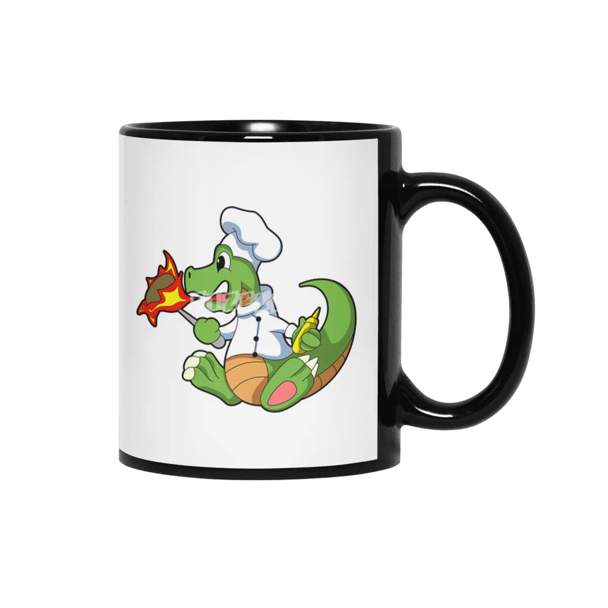 Dragon as Chef with Cooking apron Siyah Kupa