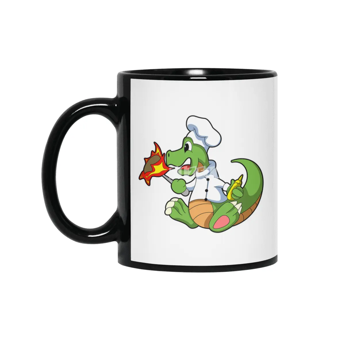 Dragon as Chef with Cooking apron Siyah Kupa