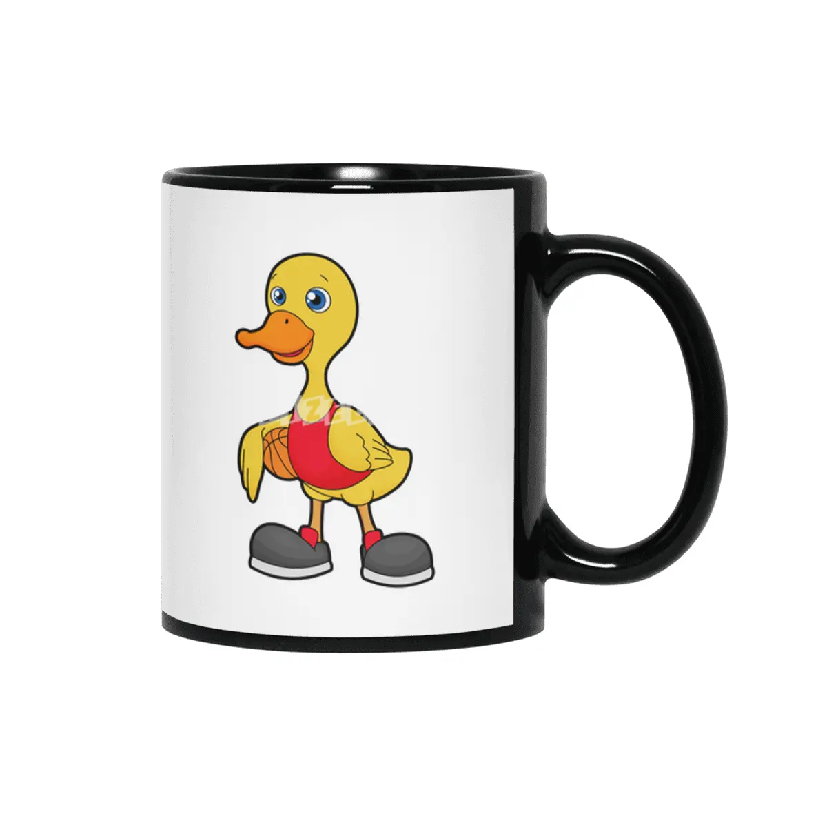 Duck as Basketball player with Basketball Siyah Kupa