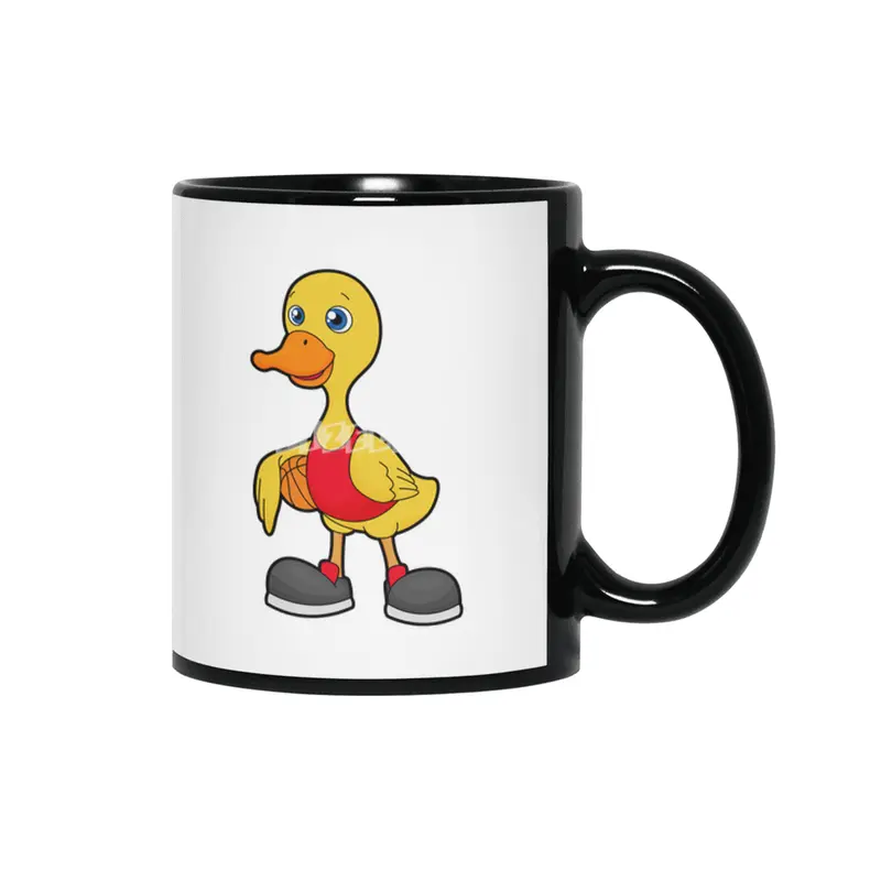 Duck as Basketball player with Basketball Siyah Kupa