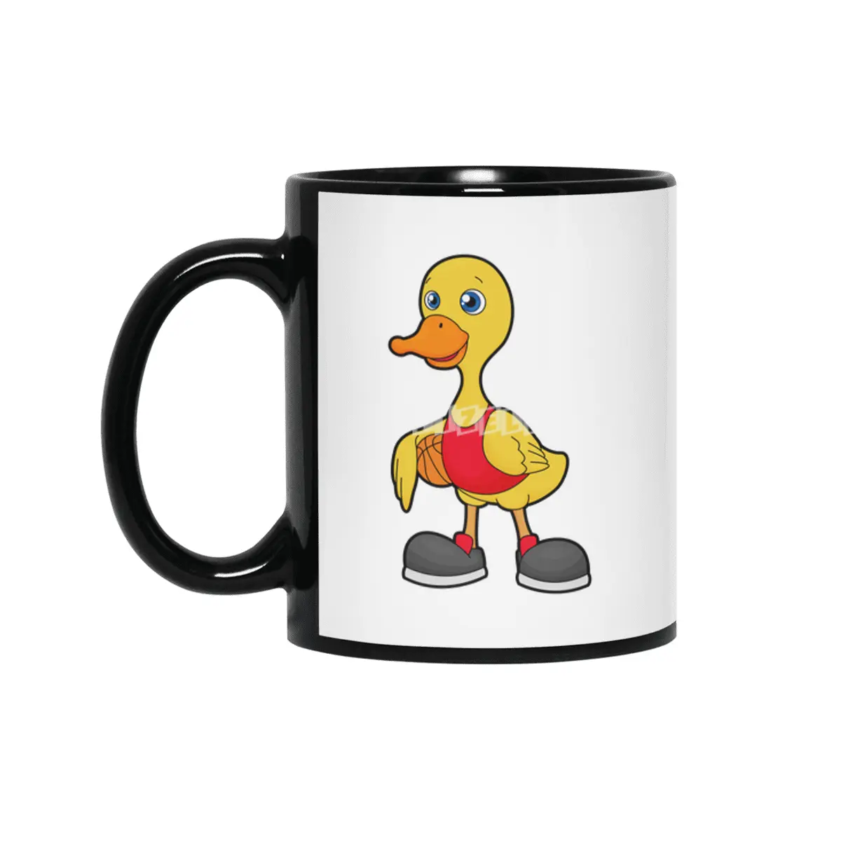 Duck as Basketball player with Basketball Siyah Kupa