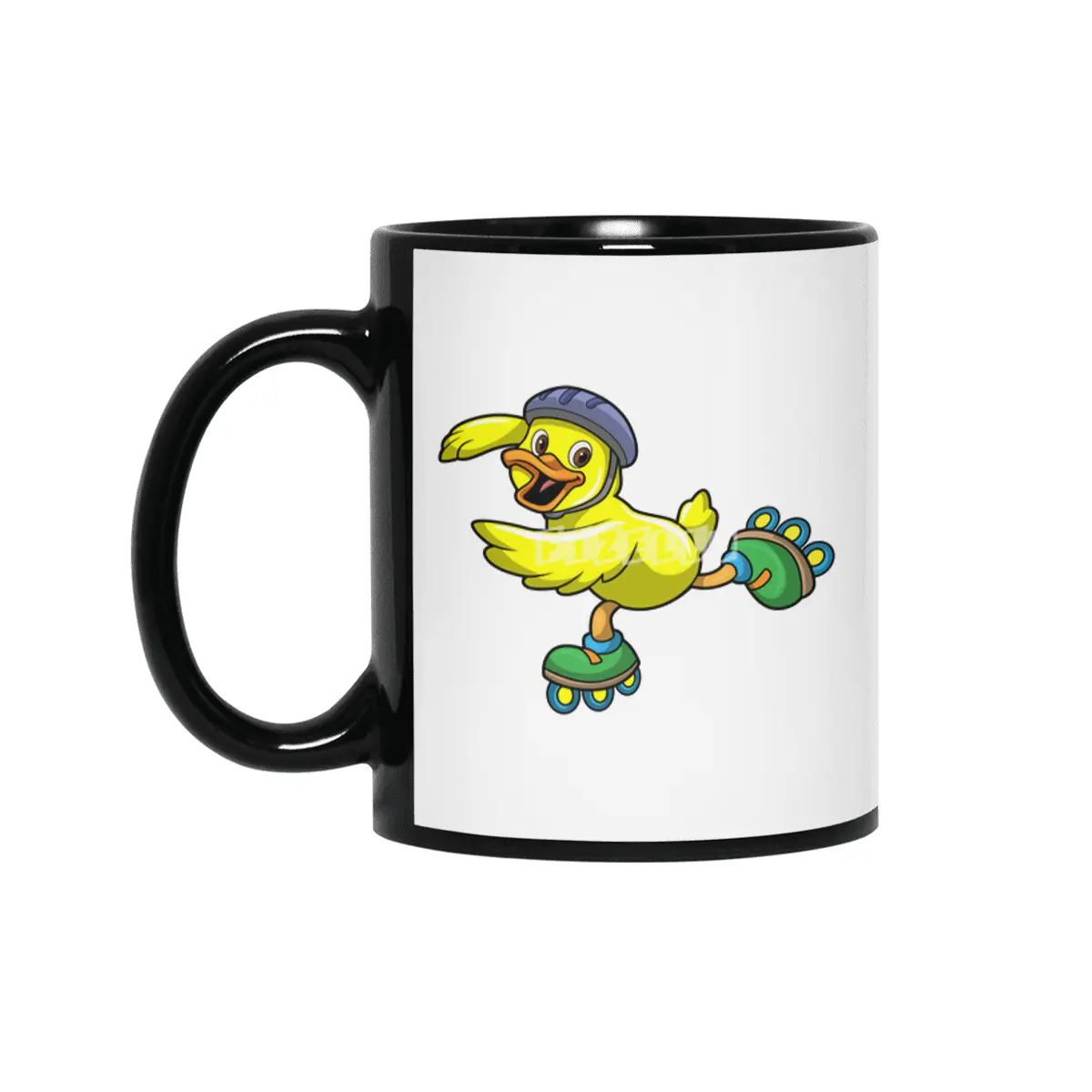 Duck as Skater with Inline skates & Helmet Siyah Kupa