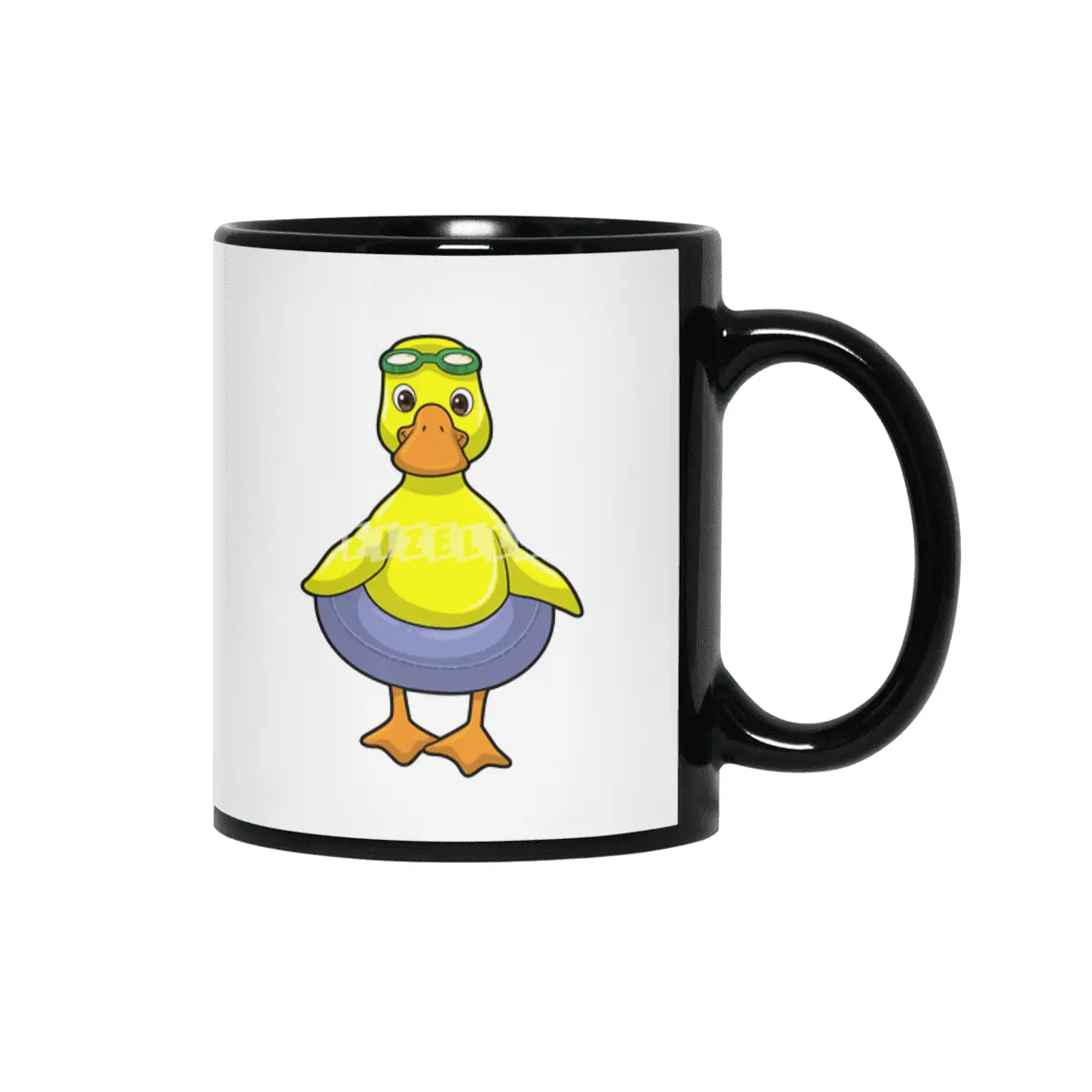 Duck at Swimming with Swim ring Siyah Kupa