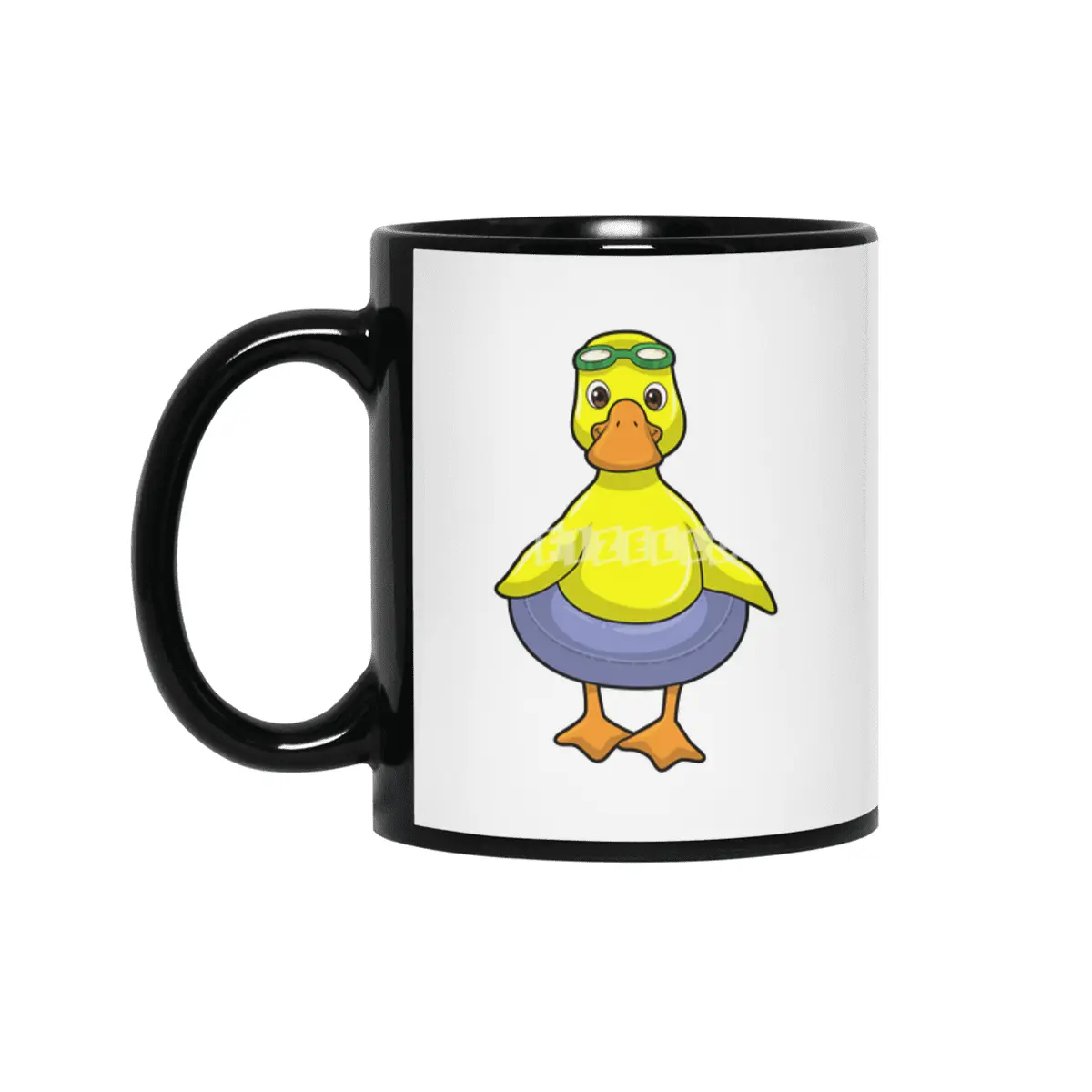 Duck at Swimming with Swim ring Siyah Kupa