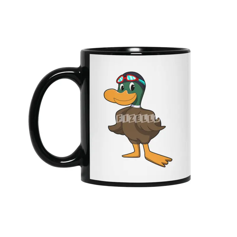 Duck at Swimming with Swimming goggles Siyah Kupa