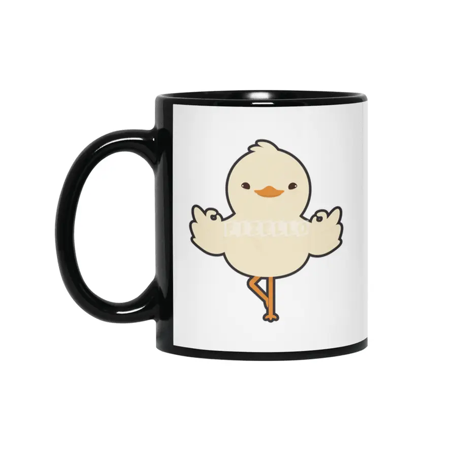 Duck at Yoga Stretching exercises in standing Siyah Kupa