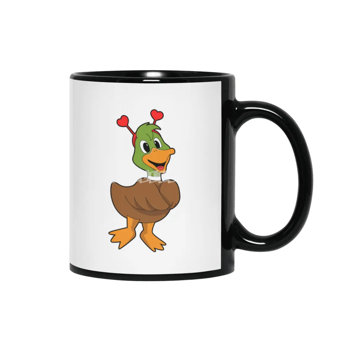 Duck with Heart Headband Siyah Kupa