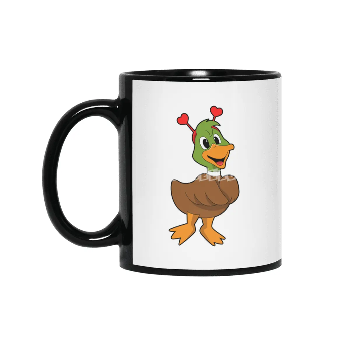 Duck with Heart Headband Siyah Kupa