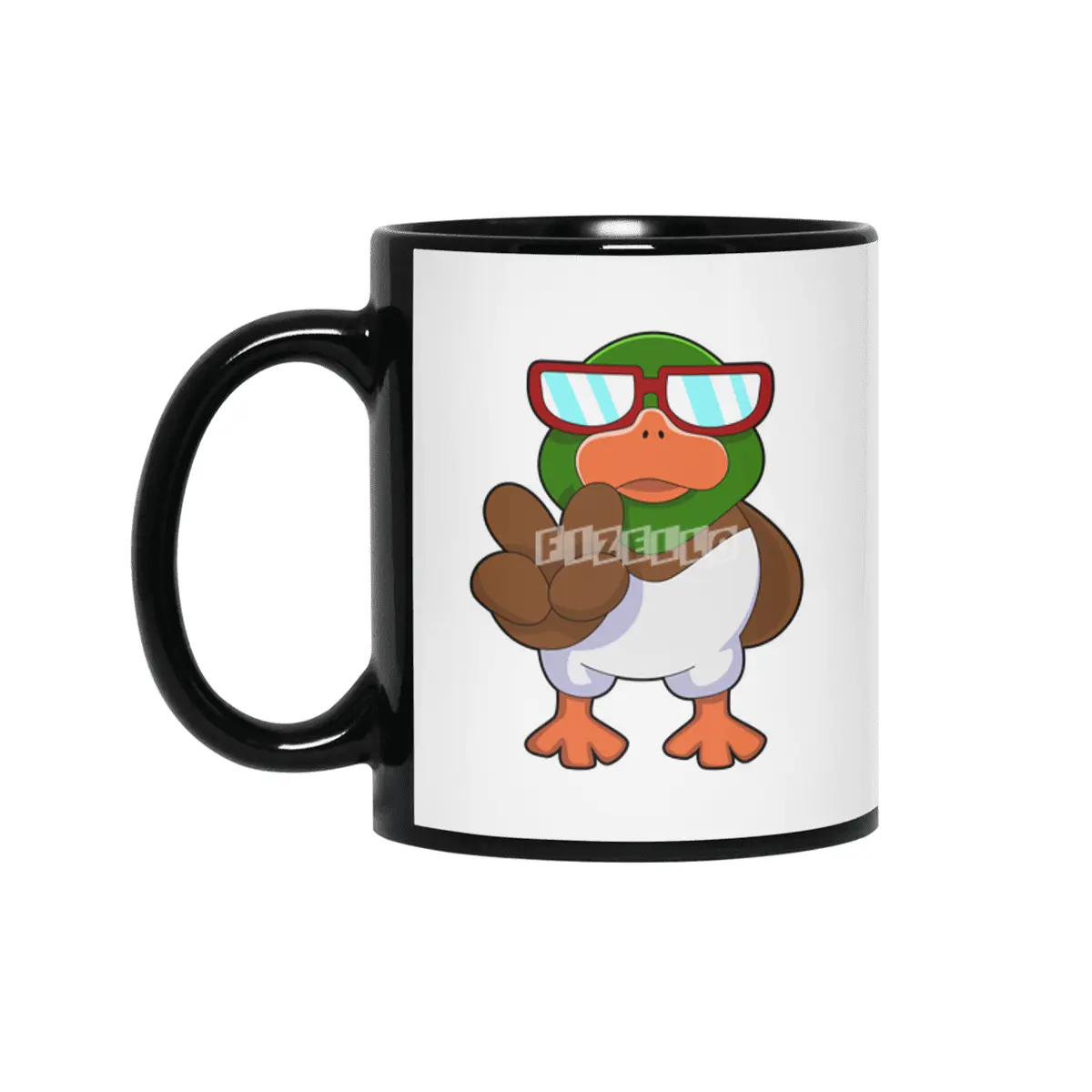 Duck with Sunglasses Siyah Kupa