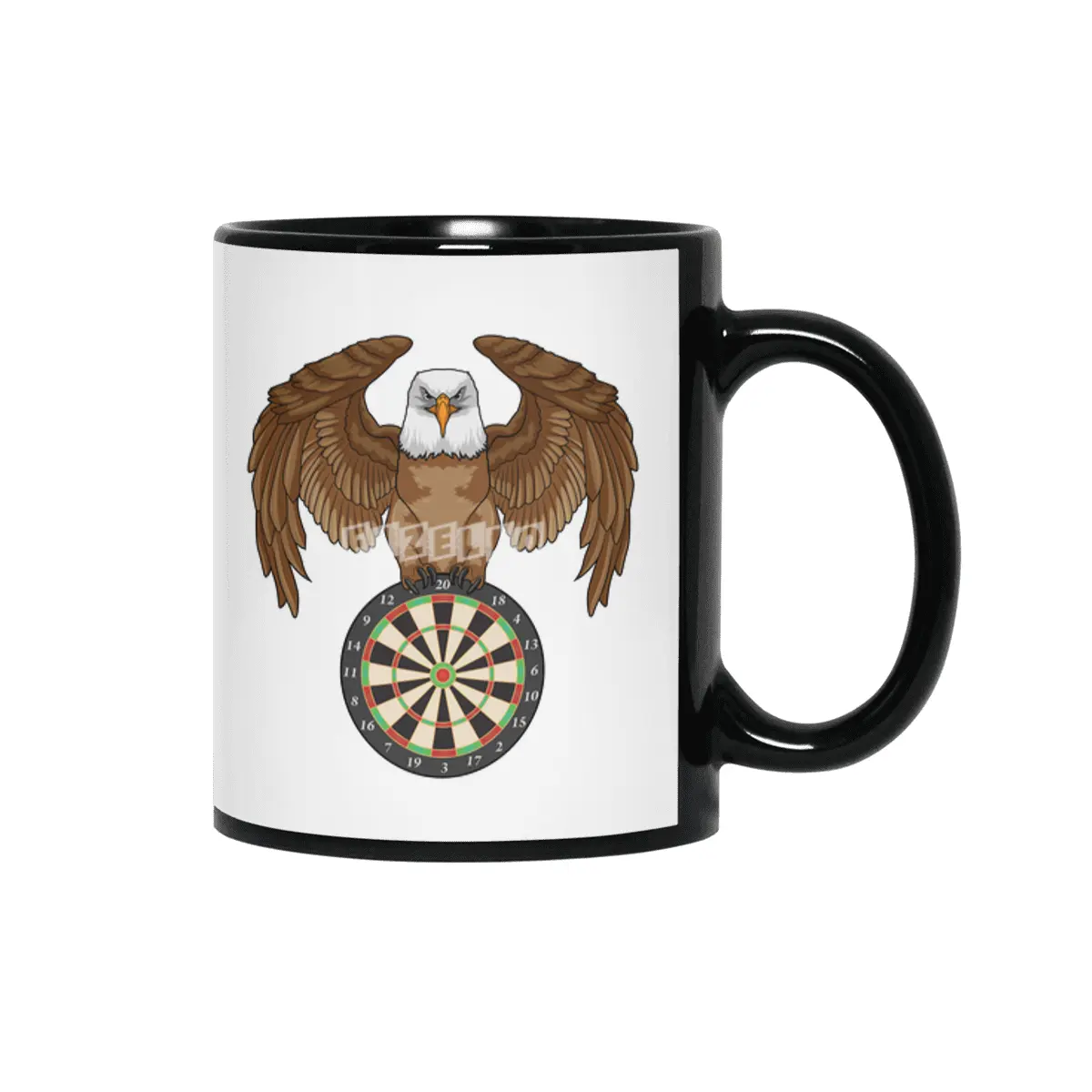 Eagle at Darts with Dartboard Siyah Kupa