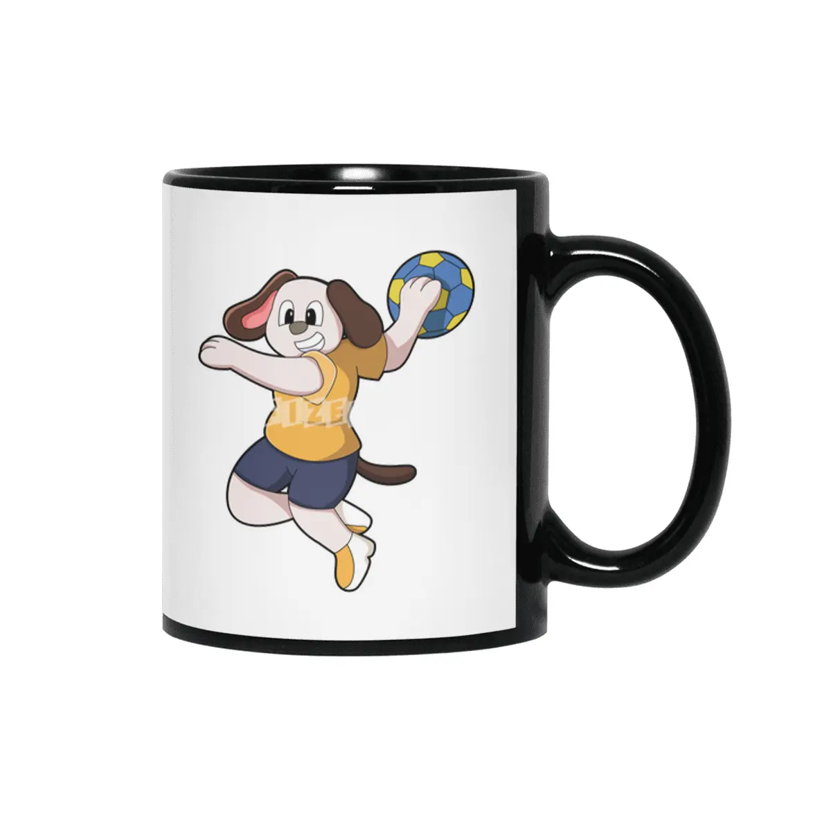 Dog as Handball player with Handball Siyah Kupa